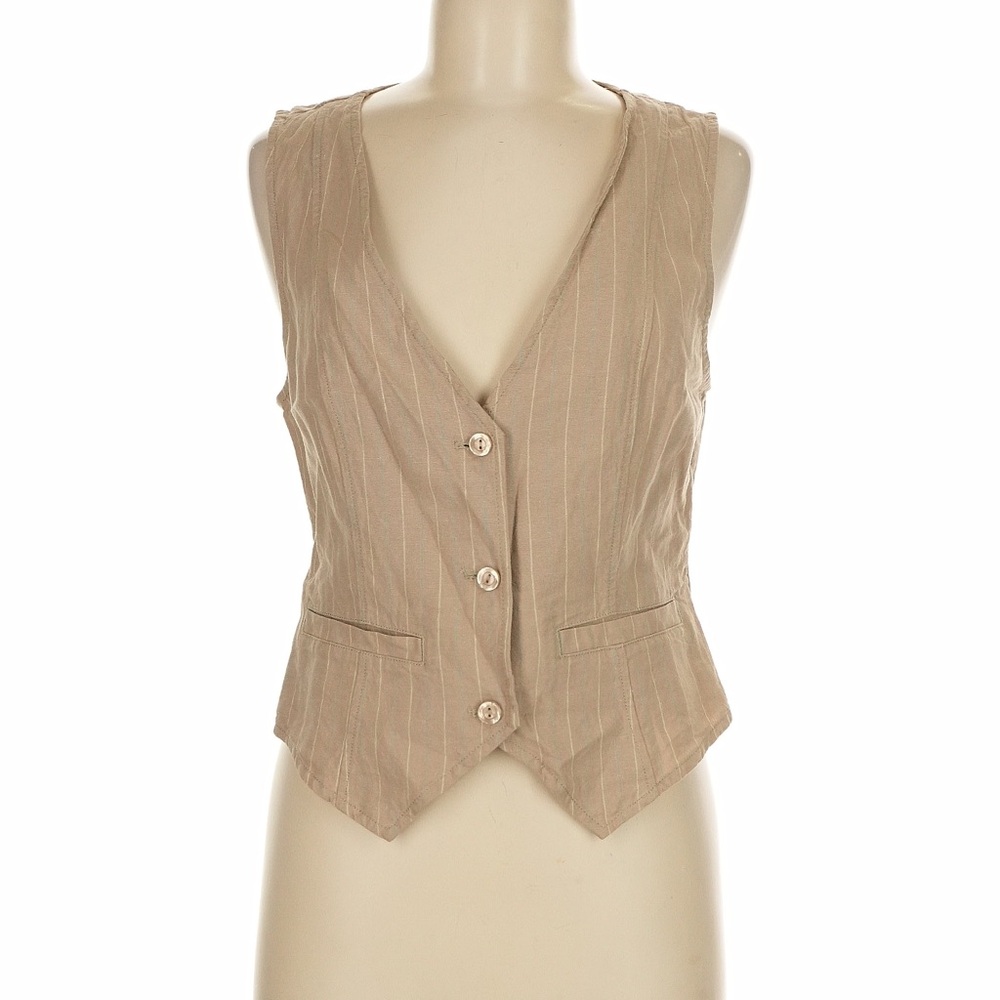Tan Pinstripe Vest